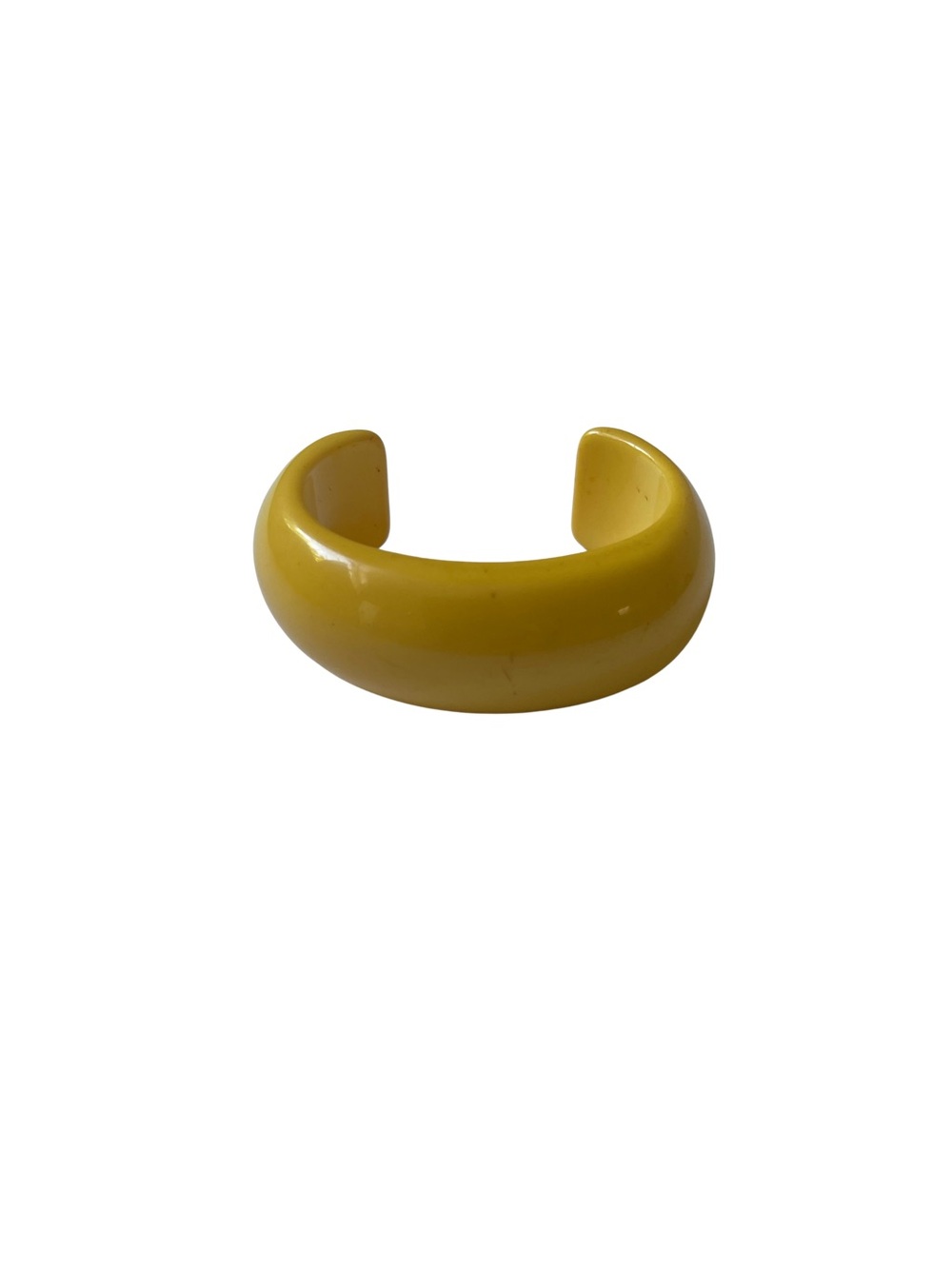 Vintage Yellow Bakelite Thick Cuff Bracelet